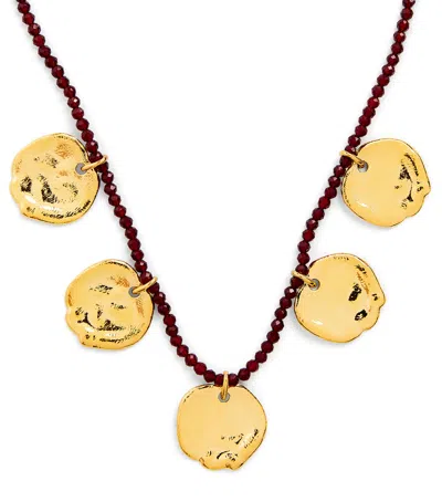 Anni Lu Gold-plated Dream Catcher Necklace In Brown