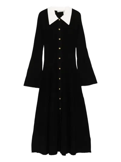 Simkhai Philippa Ribbed-knit Midi Dress In Black