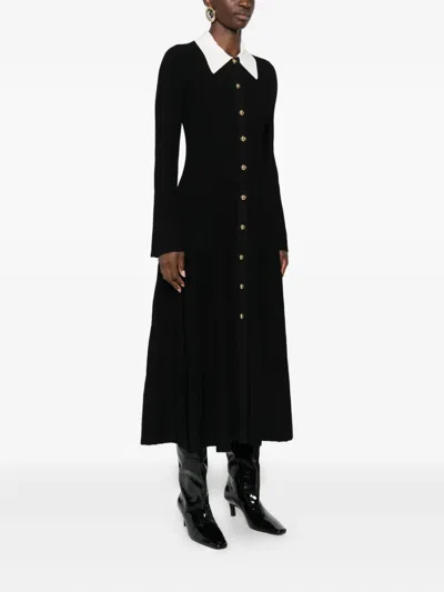 Simkhai Philippa Ribbed-knit Midi Dress In Black