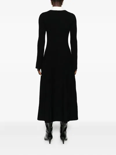 Simkhai Philippa Ribbed-knit Midi Dress In Black