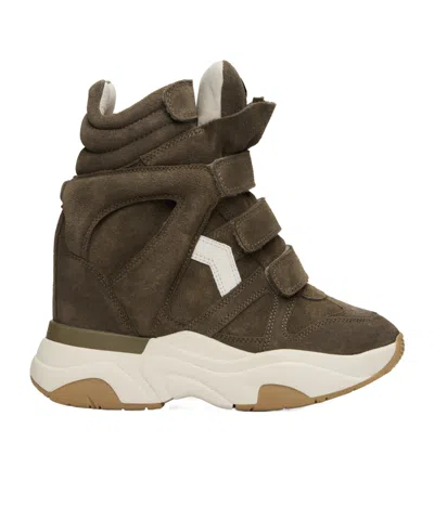 Isabel Marant High-top Suede Sneakers Contrast Sole In Brown