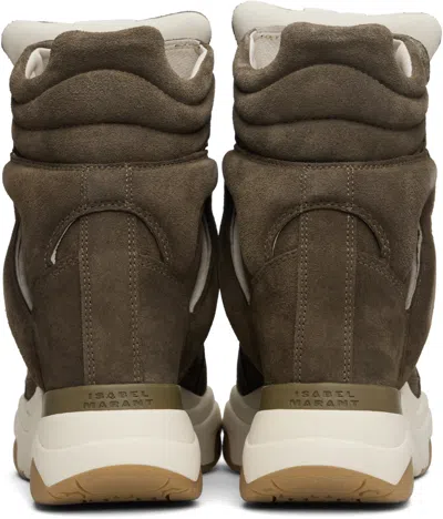 Isabel Marant High-top Suede Sneakers Contrast Sole In Brown