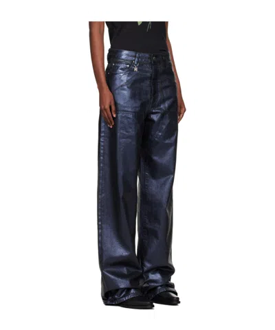 Amiri Navy Coated Denim Carpenter Jeans In Blue