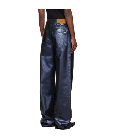 Amiri Navy Coated Denim Carpenter Jeans In Blue