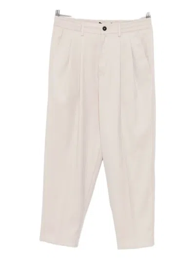 Low Brand Pleated Straight-leg Trousers In Neutral