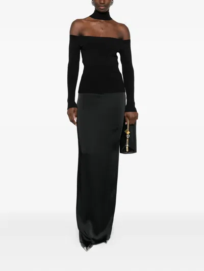 Simkhai Lila Ribbed-knit Off-shoulder Sweater In Black