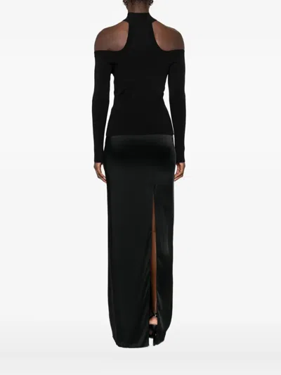 Simkhai Lila Ribbed-knit Off-shoulder Sweater In Black