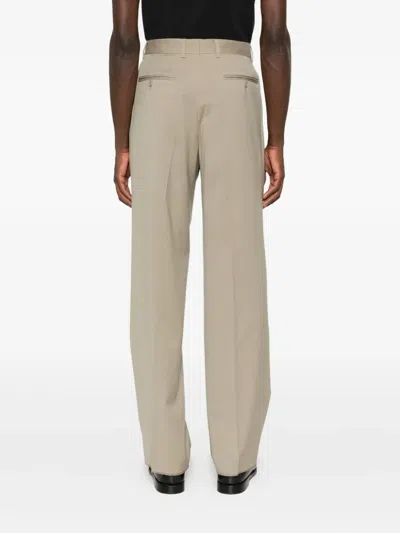 Manuel Ritz Wool Blend Straight-leg Trousers In Neutral
