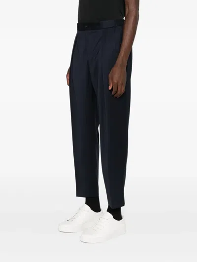 Manuel Ritz Wool Blend Straight-leg Trousers In Blue