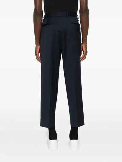 Manuel Ritz Wool Blend Straight-leg Trousers In Blue