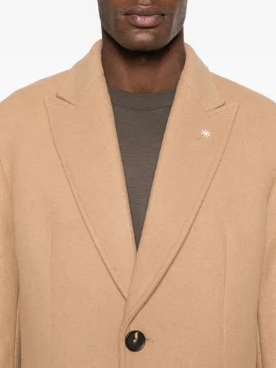 Manuel Ritz Single-breasted Coat In Brown