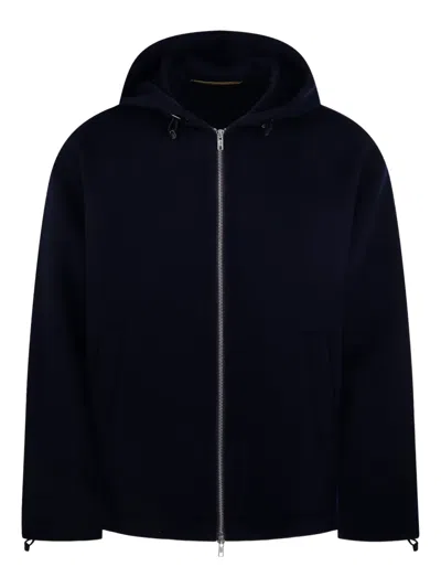 Department Five Zip-up Drawstring Hoodie In Blue