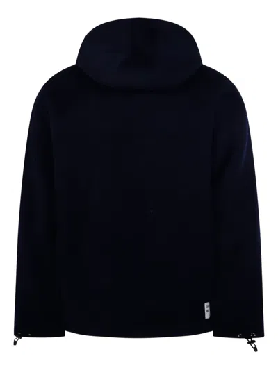Department Five Zip-up Drawstring Hoodie In Blue