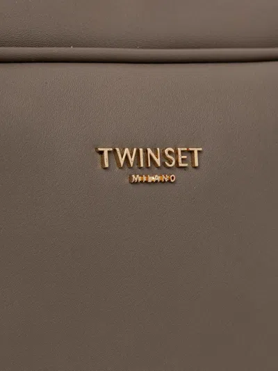 Twinset Sleek Silhouette Structured Bag With Sturdy Handles In Gray