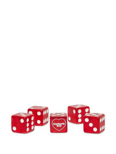 Carhartt Logo-debossed Dice Set In Red