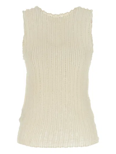 Issey Miyake Jellyfish Pleated Top In White