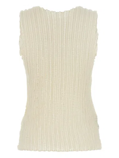 Issey Miyake Jellyfish Pleated Top In White