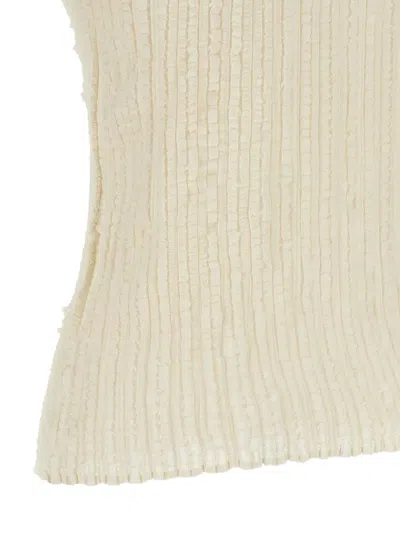 Issey Miyake Jellyfish Pleated Top In White