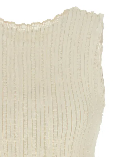 Issey Miyake Jellyfish Pleated Top In White