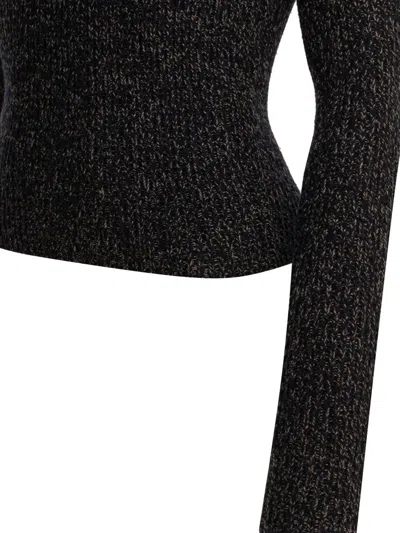 Max Mara Wool And Cashmere Mouliné Turtleneck In Black