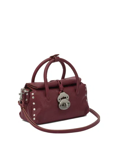 Zanellato Small Dotta Smooth Leather Top Handle Bag In Burgundy