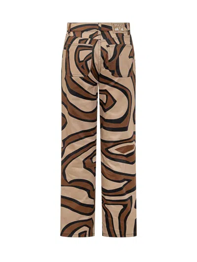 Pucci Bottuned Print Trousers In Multi