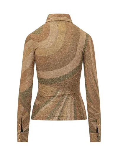 Pucci Abstract Print Lurex Sweater In Multi