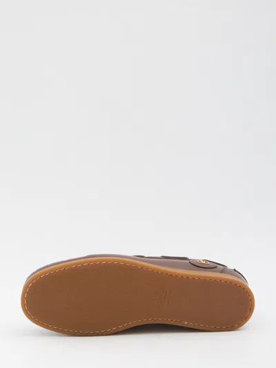 Valentino Garavani Brown Leather Palm Avenue Loafers