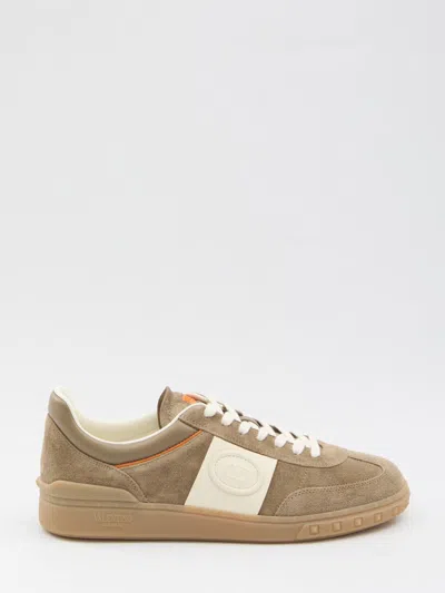 Valentino Upvillage Low-top Suede Sneakers In Brown