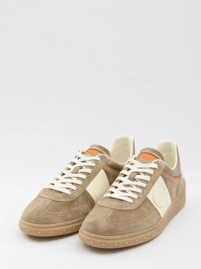 Valentino Upvillage Low-top Suede Sneakers In Brown