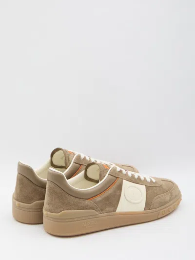 Valentino Upvillage Low-top Suede Sneakers In Brown