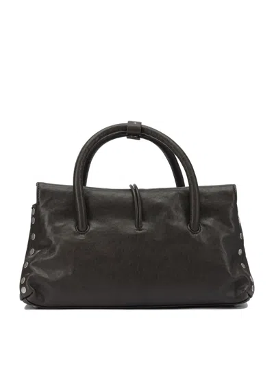 Zanellato Small Dotta Smooth Leather Top Handle Bag In Black