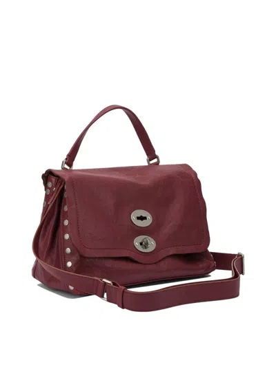 Zanellato Postina Tabacco Baby Leather Handbag In Red