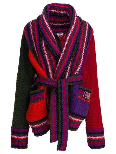Pucci Orchidee Print Oversized Colorblock Cardigan In Multi