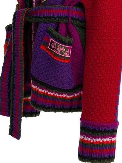 Pucci Orchidee Print Oversized Colorblock Cardigan In Multi