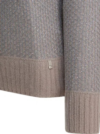 Herno Wool Blend Sweater Knitwear Beige In Gray