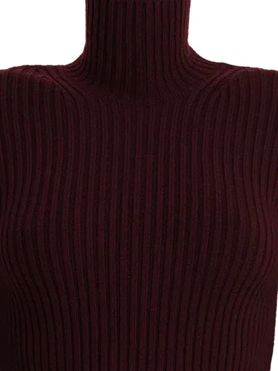 Max Mara Burgundy Stretch Wool Blend Aral1234 Sweater In Burgundy