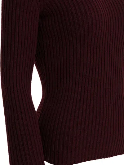 Max Mara Burgundy Stretch Wool Blend Aral1234 Sweater In Burgundy
