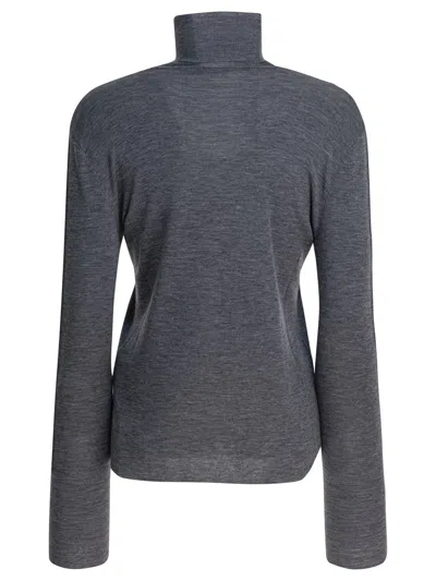 Umarmung Wool Turtleneck Sweater Knitwear Grey In Gray