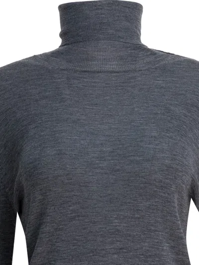 Umarmung Wool Turtleneck Sweater Knitwear Grey In Gray
