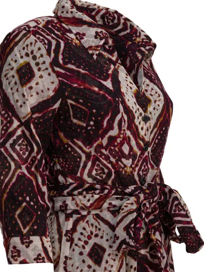 Samantha Sung Belted Printed Dress In Multi