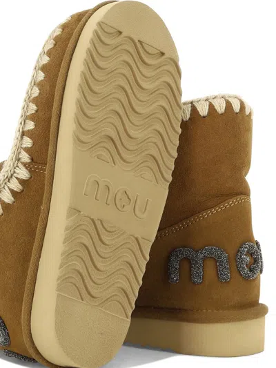 Mou Beige Suede Ankle Boots In Brown