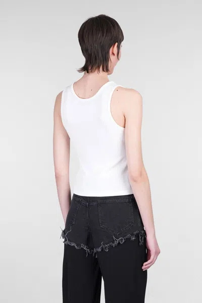 Christopher Esber Cutout Twist-front Ribbed-knit Tank In White