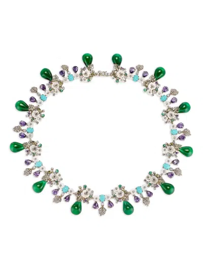 Anabela Chan 18k Gold Vermeil Palm Paradise Multi-stone Necklace In Multi