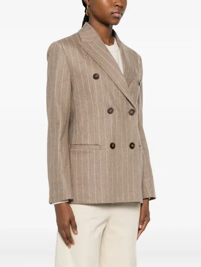 细条纹单排扣西装夹克