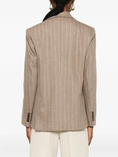 细条纹单排扣西装夹克