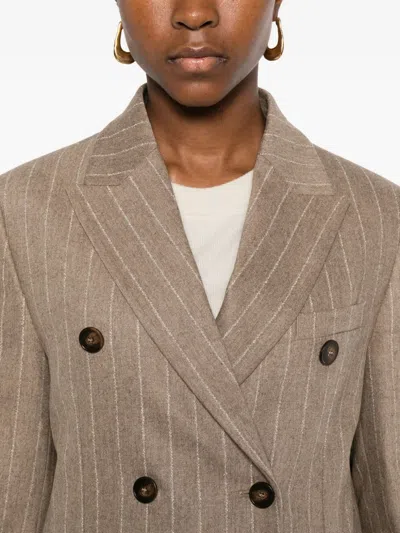 细条纹单排扣西装夹克