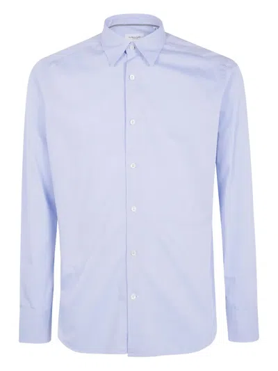 Tintoria Mattei Button-up Cotton Shirt In Blue