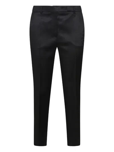 Incotex Relaxed Trousers With Satin Finish And Pockets In Black