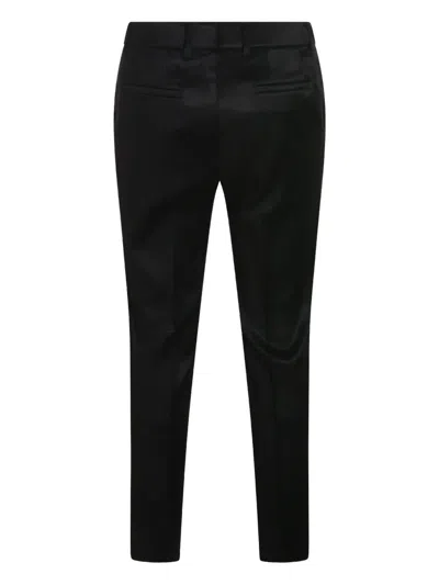 Incotex Relaxed Trousers With Satin Finish And Pockets In Black